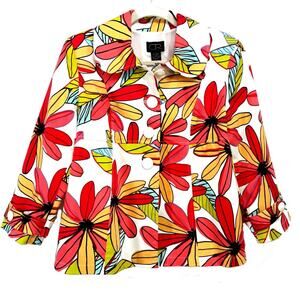 CR Sportswear Floral Lined Jacket Blazer Womens Size 8 EUC